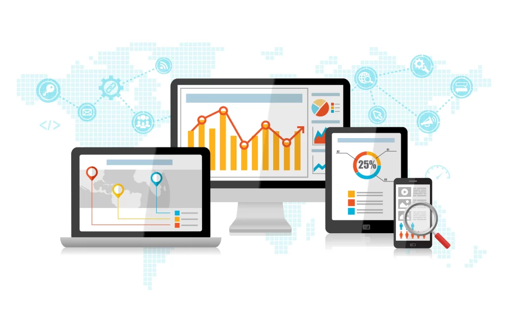 Illustration représentant l'augmentation du trafic sur votre site web grâce au SEO et au SEA.