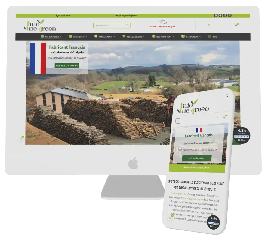 Site web Into The Green sur multi-supports